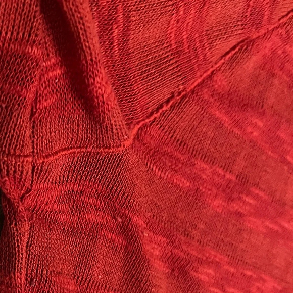 Ralph Lauren red textured top 3/4 sleeve top, Size Medium - Picture 6 of 7